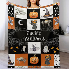 Personalized Halloween Spooky Season Kids Blanket