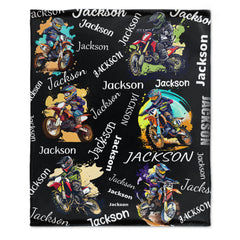 Livraison gratuite✈️Couverture personnalisée avec nom de motocross pour enfants