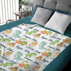 Personalized Dinosaur Name Blanket - Gifts for Baby