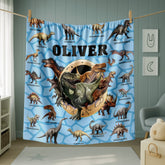 Personalized Custom Name Blankets -  Dinosaur Theme