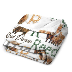 Personalized Name Blanket - Highland Cow Blanket - Personalized Baby Blanket