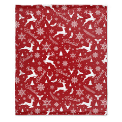 Personalied Christmas Reindeer Prints Name Blanket