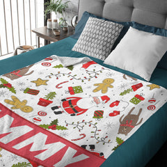 Personalized Kids Christmas Baby Blanket with name