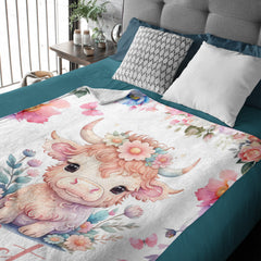 Livraison gratuite✈️Cadeau de couverture de vache avec nom de bébé personnalisé pour filles garçons