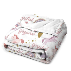 Unicorns Dream of Personalized Blankets for KidsBaby