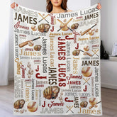 Personalized Customized Name Baseball Baby Blanket