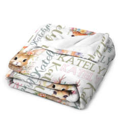 Customized Baby Blanket with Name for Girl for Baby Shower Christmas Birthday