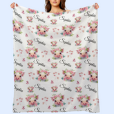 Cute Piggy Name Custom Blanket - Gifts for Kids