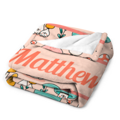 Personalized Cute Mushroom Blanket - Birthday Gifts For Girls Boys