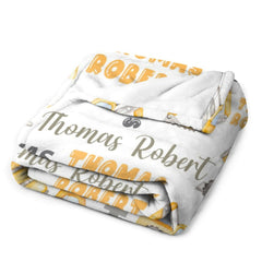 Personalized Name Construction Vehicles Baby Blanket