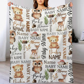 Personalized Baby Blankets, Custom Baby name Blanket - Best Gift for Baby, Newborn - bear blanket