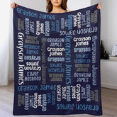 Personalized Baby Name Blanket , Baby Boy Blanket, Swaddle Blanket