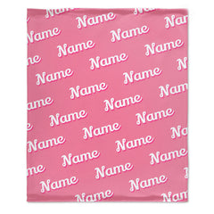 Personalized Pink Name Custom Blanket