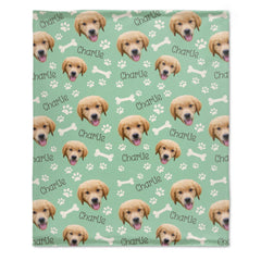 Personalized Custom Name Pet Photo Blanket - Gifts for Pet Lovers