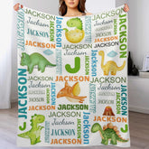 Dinosaur Custom Name Blanket-Personalized Baby Blanket