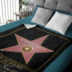 Livraison gratuite✈️Star Of Fame, Best Mom, Best Dad Of The Year - Couverture personnalisée pour la famille - Cadeau d'anniversaire pour maman et papa