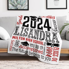 Custom Name Soft Blanket - Graduation Gift