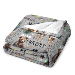 Personalized Name Blanket -Toddler Boy Country Woodland Forest,Baby Shower Gift