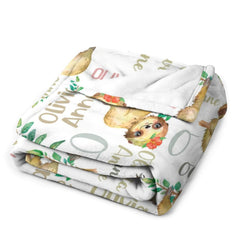 Animal Sloth Personalized Name Baby Blanket