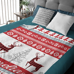 Personalized Christmas Throw Sherpa Blanket