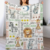 Personalized Forest Animal Blanket