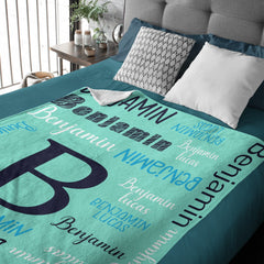 Personalized Name Blanket, Initials Customizable Soft Blanket