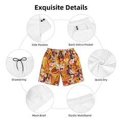 Short de plage tropical d'été avec photo humaine personnalisée pour hommes