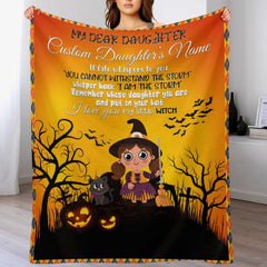 Personalized Daughter Name Blanket-Halloween Witches