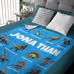 Personalized Fleece Unicorn Dinosaur Blanket for Kids