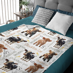 Personalized Name Custom Cow Baby Blanket