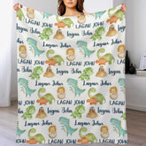 Personalized Dinosaur Name Blanket - Gifts for Baby
