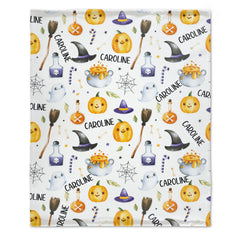 Personalized Halloween Baby Blanket, Custom Plush Halloween Blanket