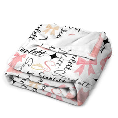 Personalized Ballet Girls Dance Custom Name Blanket