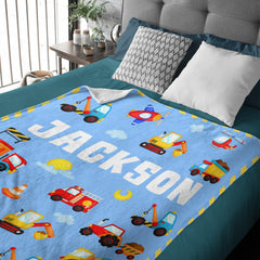 Construction Truck Car Toddler Blanket for Boys Girls