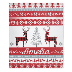 Personalized Christmas Throw Sherpa Blanket