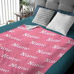 Personalized Pink Name Custom Blanket