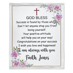 Personalized Name Custom Blanket - God Bless - Gifts for Kids