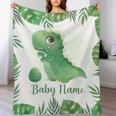 Livraison gratuite✈️Cadeau de couverture bébé animaux personnalisé pour bébés filles garçons - Dinosaure