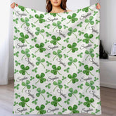 Livraison gratuite✈️ Couverture personnalisée avec nom de trèfle - Cadeau porte-bonheur