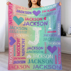 Ombre Color Personalized Blanket With Name