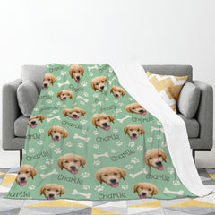 Personalized Custom Name Pet Photo Blanket - Gifts for Pet Lovers