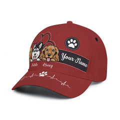 Keep Calm And Love Dogs - Casquette classique personnalisée pour chien et chat - Cadeau pour les propriétaires d'animaux, les amoureux des animaux