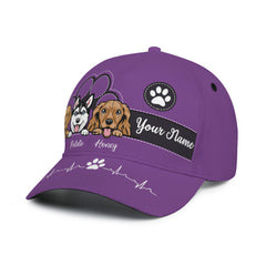 Keep Calm And Love Dogs - Casquette classique personnalisée pour chien et chat - Cadeau pour les propriétaires d'animaux, les amoureux des animaux