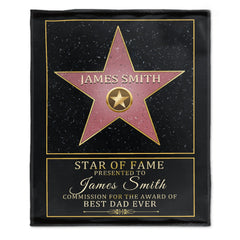 Livraison gratuite✈️Star Of Fame, Best Mom, Best Dad Of The Year - Couverture personnalisée pour la famille - Cadeau d'anniversaire pour maman et papa