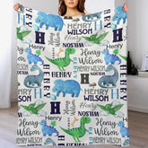 Personalized Dinosaur Name Custom Baby Blanket