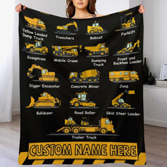 Personalized Name Tools Car Theme Toddler Baby Blanket