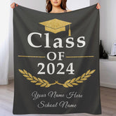 Class of 2024 Custom Name Blanket - Graduation Gift