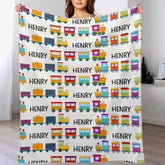 Livraison gratuite✈️Couverture pour bébé avec nom personnalisé et train de dessin animé