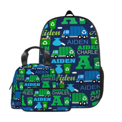 Personalized Custom Name Recycled Truck Backpack - Gifts for Kids