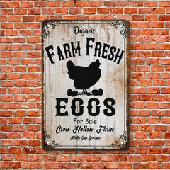 Plaque murale en aluminium rustique avec nom de ferme